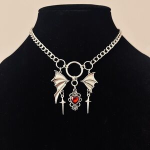 Hand Crafted Gothic Bat Wing Necklace